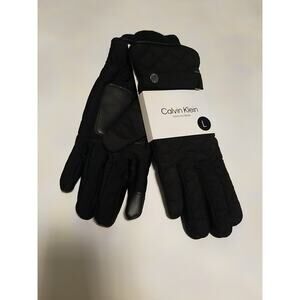 Calvin Klein NEW Women's Size Large Quilted Gloves Black Touch Technology